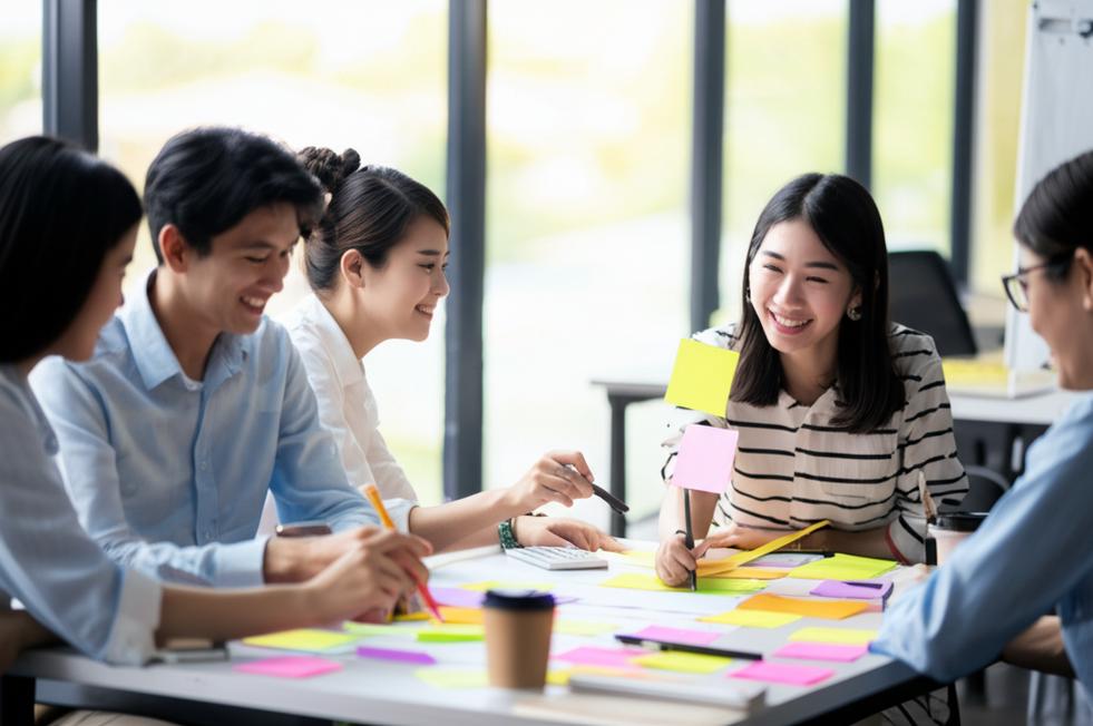 Công Ty Quảng Cáo Thạch Thất: Bứt Phá Doanh Thu, Dẫn Đầu Thị Trường! 4 Advertising agency brainstorming Thạch Thất creative ideas.