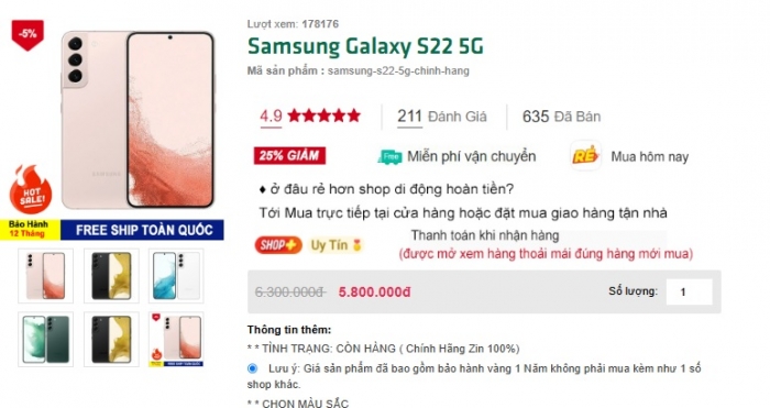 Galaxy S22 5G rớt giá không phanh tháng 5, khách Việt mua máy ngon hơn iPhone 16 rẻ như tầm trung 2 galaxy s22 5g rot gia khong phanh thang 5 khach viet mua may ngon hon iphone 16 re nhu tam trung