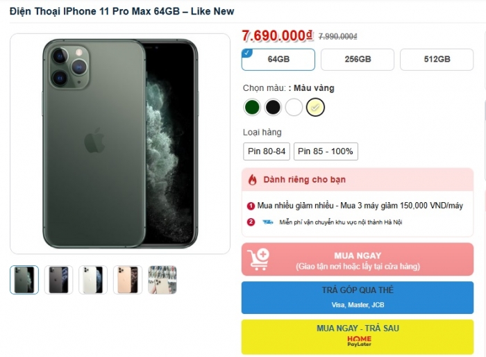 iPhone 11 Pro Max giá chạm đáy vực, vừa rẻ vừa chiến hơn iPhone 16, vua iPhone 3 mắt giá rẻ tháng 6 4 iphone 11 pro max gia cham day vuc vua re vua chien hon iphone 16 vua iphone 3 mat gia re thang 6