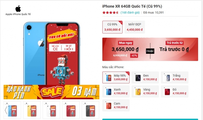 iPhone XR đến cuối vòng đời bán giá xả kho, thấp chưa từng thấy, rẻ hơn cả vua Android Galaxy A16 6 iPhone XR đến cuối vòng đời bán giá xả kho, thấp chưa từng thấy, rẻ hơn cả vua Android Galaxy A16
