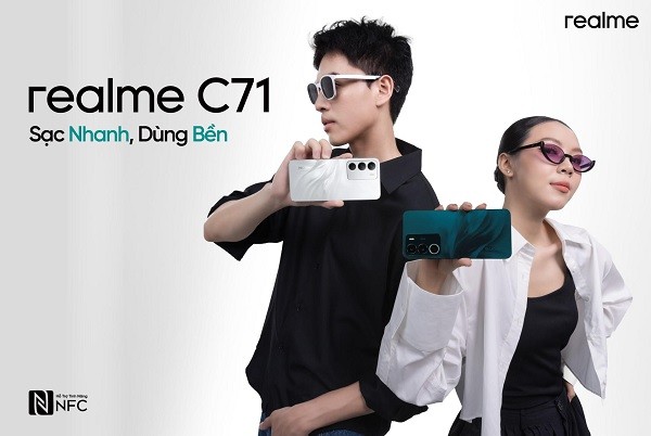 Siêu phẩm giá rẻ Realme C71 ra mắt tại Việt Nam: Màn hình 120Hz, camera 50MP AI, giá gần 4 triệu