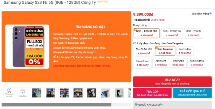 Galaxy S23 FE vẫn sẵn hàng, giá rẻ bèo chưa đầy 10 triệu, vẫn mạnh đủ sức khiến iPhone 16 khốn đốn 5 galaxy s23 fe van san hang gia re beo chua day 10 trieu van manh du suc khien iphone 16 khon don
